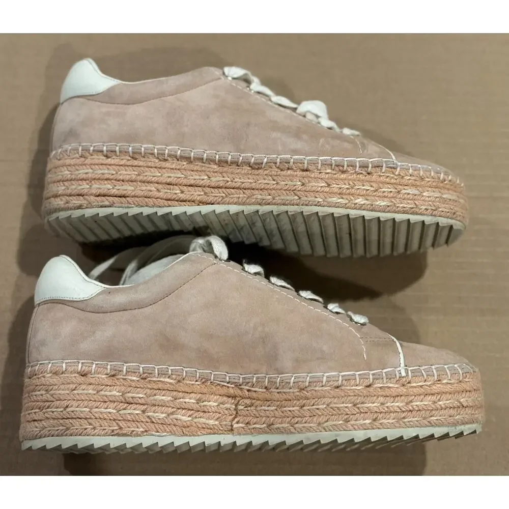 Joie Dabna Suede Platform Espadrille Wedge Sneaker Womens EU 39 US 9 Blush Pink